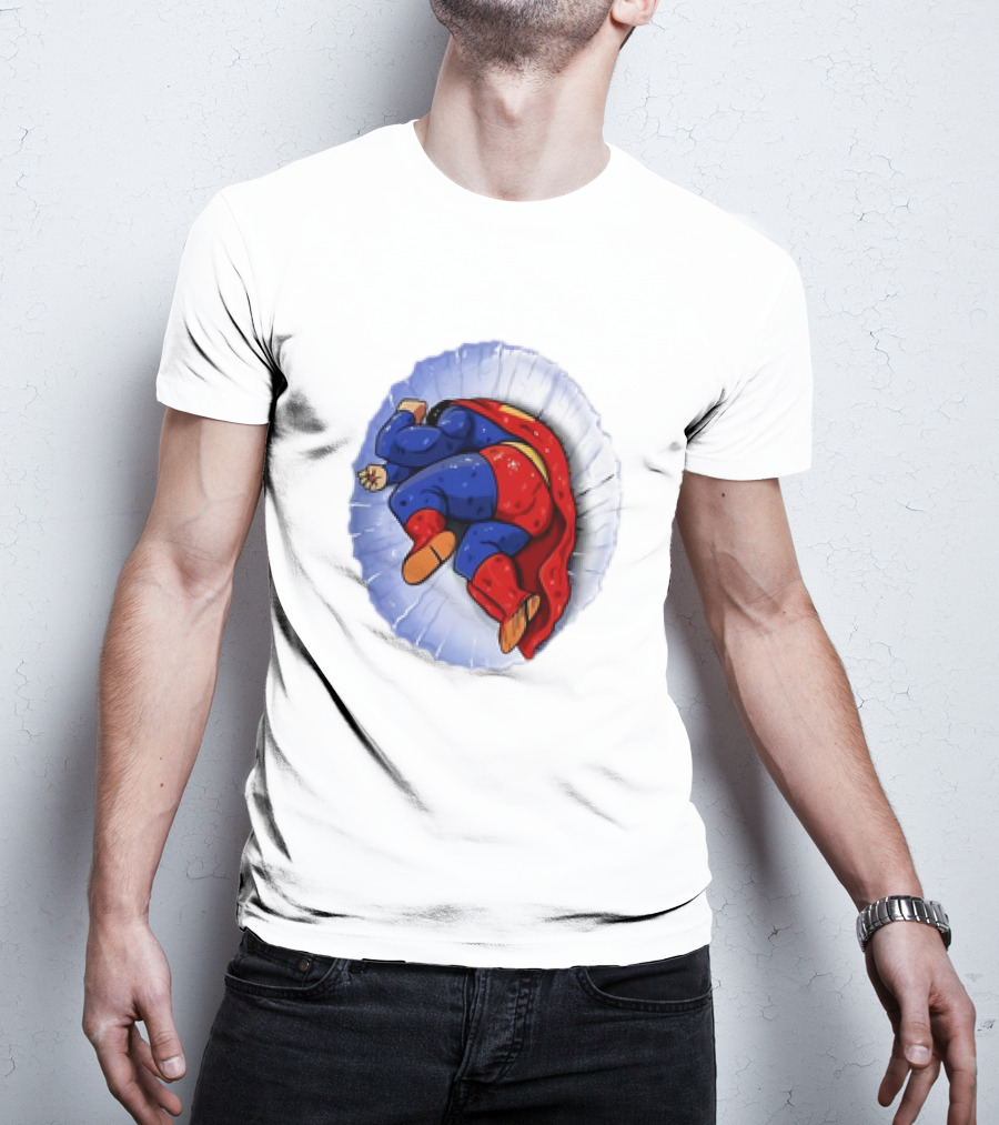Superman X Yamcha Fallen Hero Parody Crossover T-Shirt