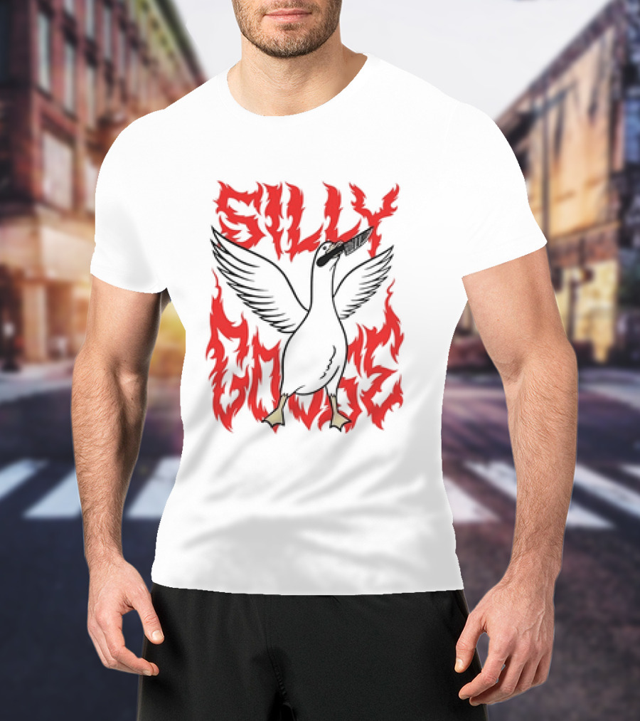 Silly Goose Tragic Girls Goose With Knife T-Shirt