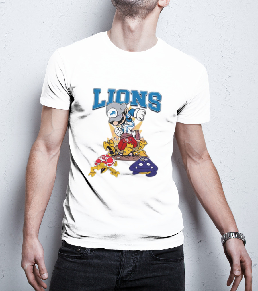 Lions Mario Stomps 49ers Chiefs Ravens T-Shirt