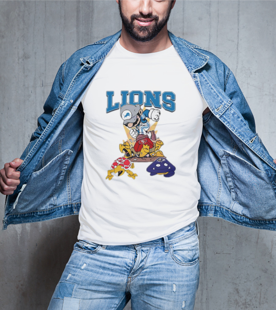 Lions Mario Stomps 49ers Chiefs Ravens T-Shirt