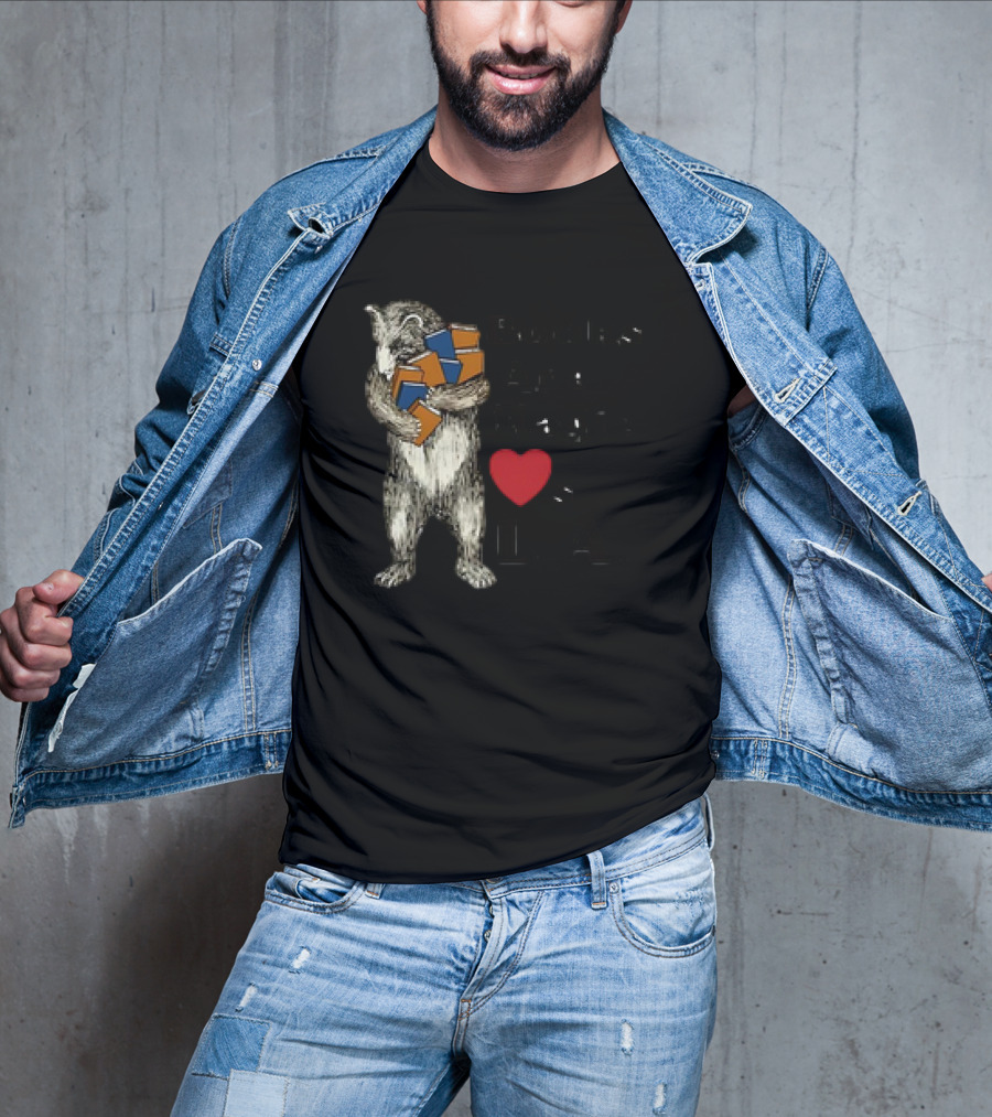 Books Are Magic Loves L.A. Bear With Books T-Shirt