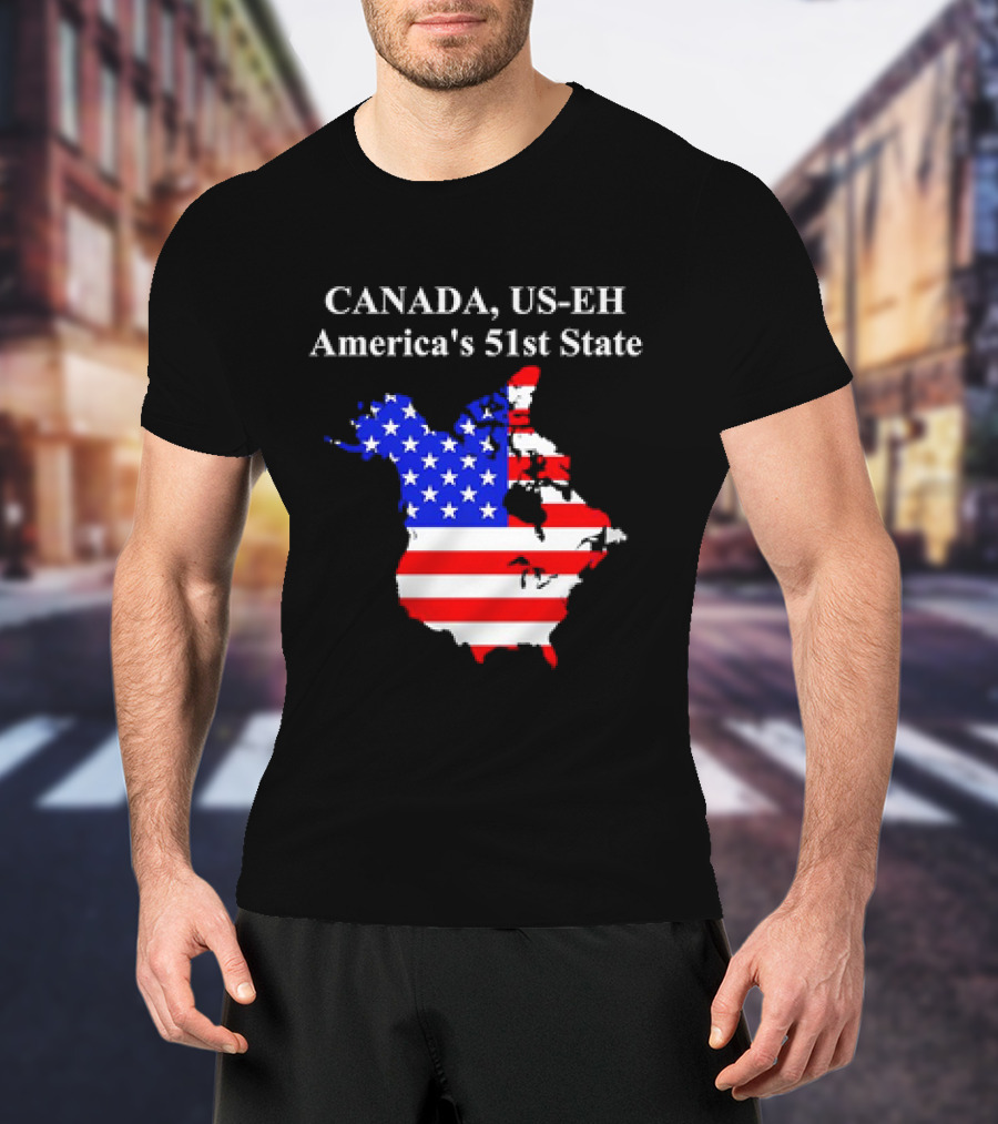 Canada US-EH America's 51st State Map T-Shirt