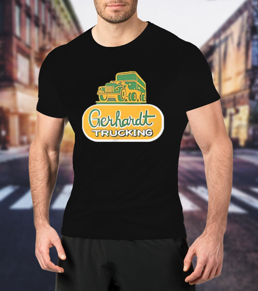 Gerhardt Trucking Vintage Green And Yellow Truck T-Shirt