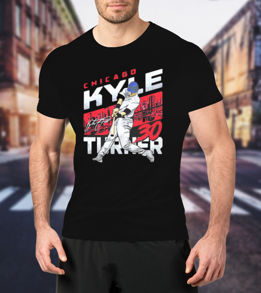 Chicago Kyle Tucker 30 Baseball City Skyline Signature T-Shirt
