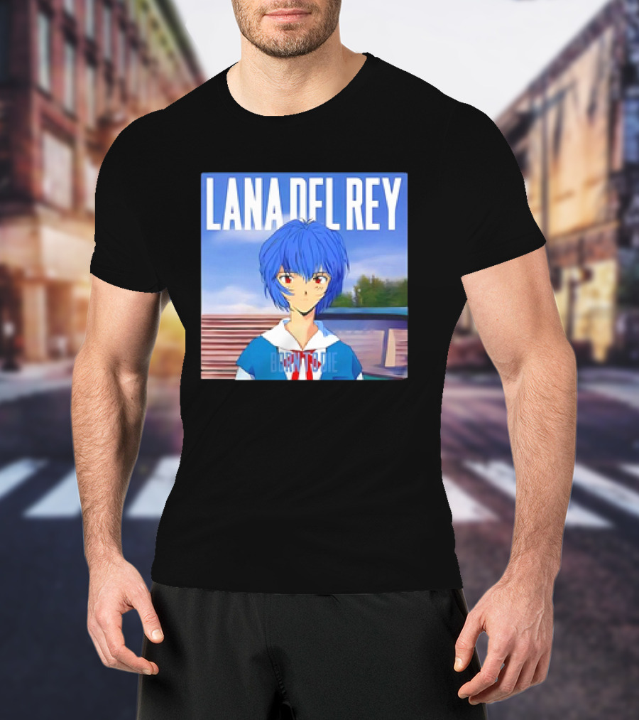 Lana Del Rey Born To Die Anime Rei Ayanami Blue Hair T-Shirt