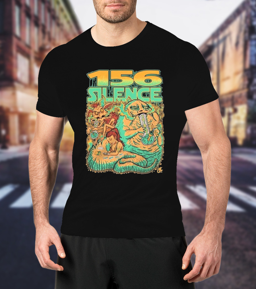 156 Silence Creature Smoking And Relaxing Psychedelic Art T-Shirt