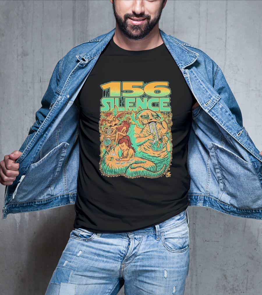 156 Silence Creature Smoking And Relaxing Psychedelic Art T-Shirt