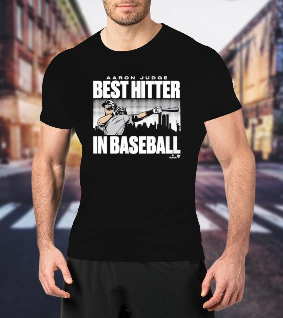 Aaron Judge Best Hitter In Baseball City Skyline Batter Swing T-Shirt