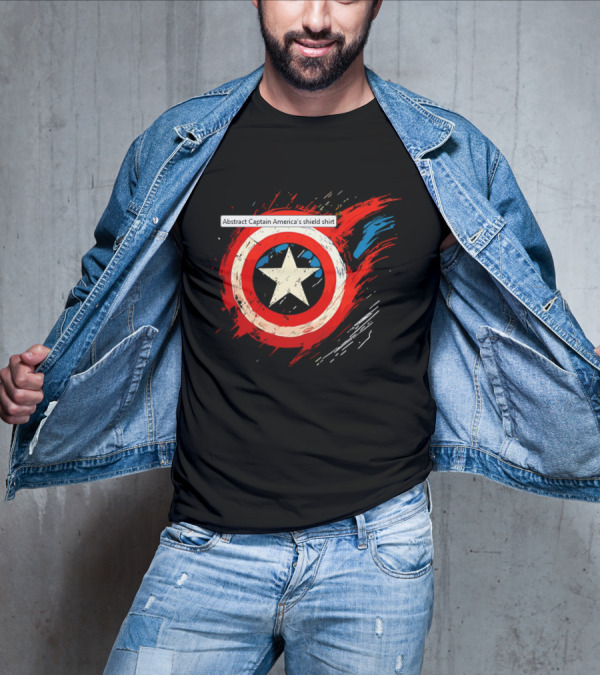 Abstract Captain America’s Shield With Star And Brush Strokes T-Shirt