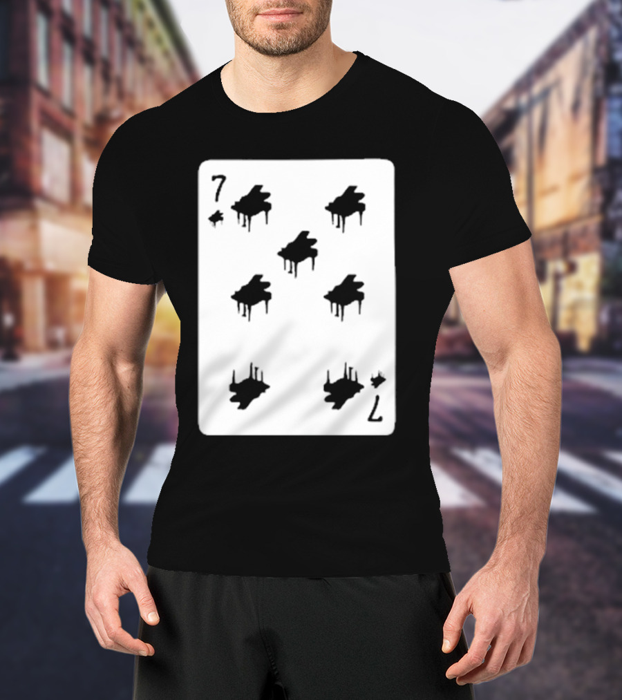 Seven Of Spades Dripping Silhouette Card T-Shirt