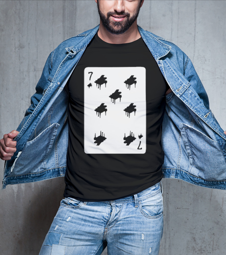 Seven Of Spades Dripping Silhouette Card T-Shirt