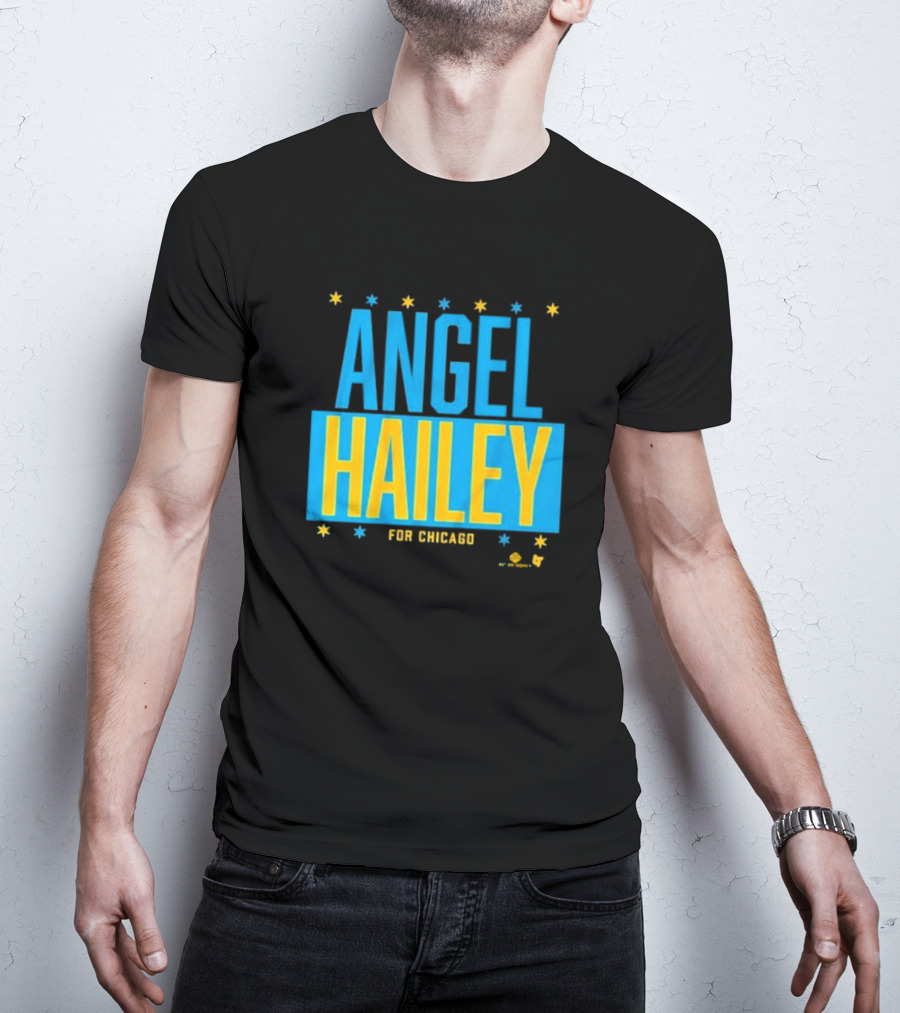 "Angel Hailey For Chicago Basketball Stars Blue Yellow" T-Shirt