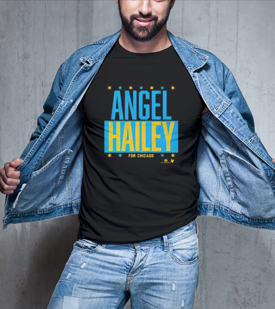 "Angel Hailey For Chicago Basketball Stars Blue Yellow" T-Shirt