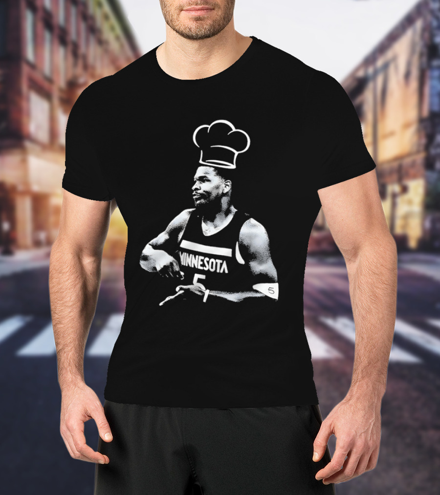 Anthony Edwards No.5 Minnesota Timberwolves Cooking Basketball Player Chef Hat T-Shirt