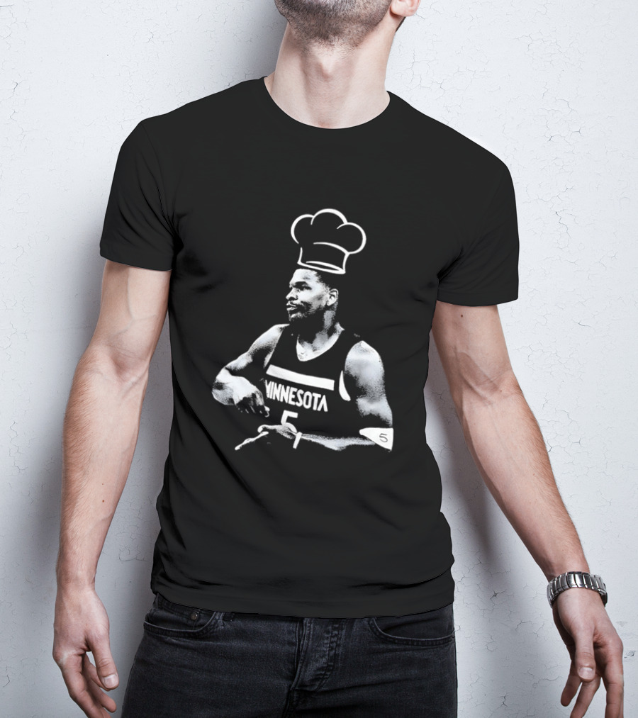 Anthony Edwards No.5 Minnesota Timberwolves Cooking Basketball Player Chef Hat T-Shirt