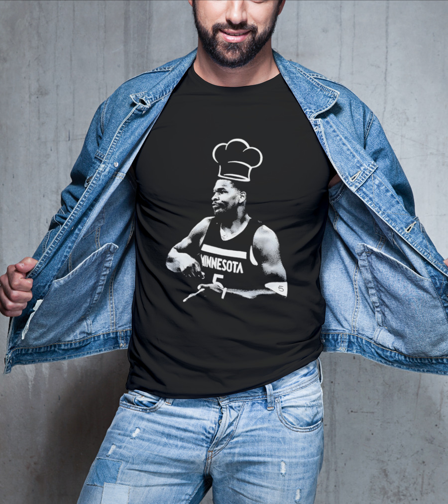 Anthony Edwards No.5 Minnesota Timberwolves Cooking Basketball Player Chef Hat T-Shirt