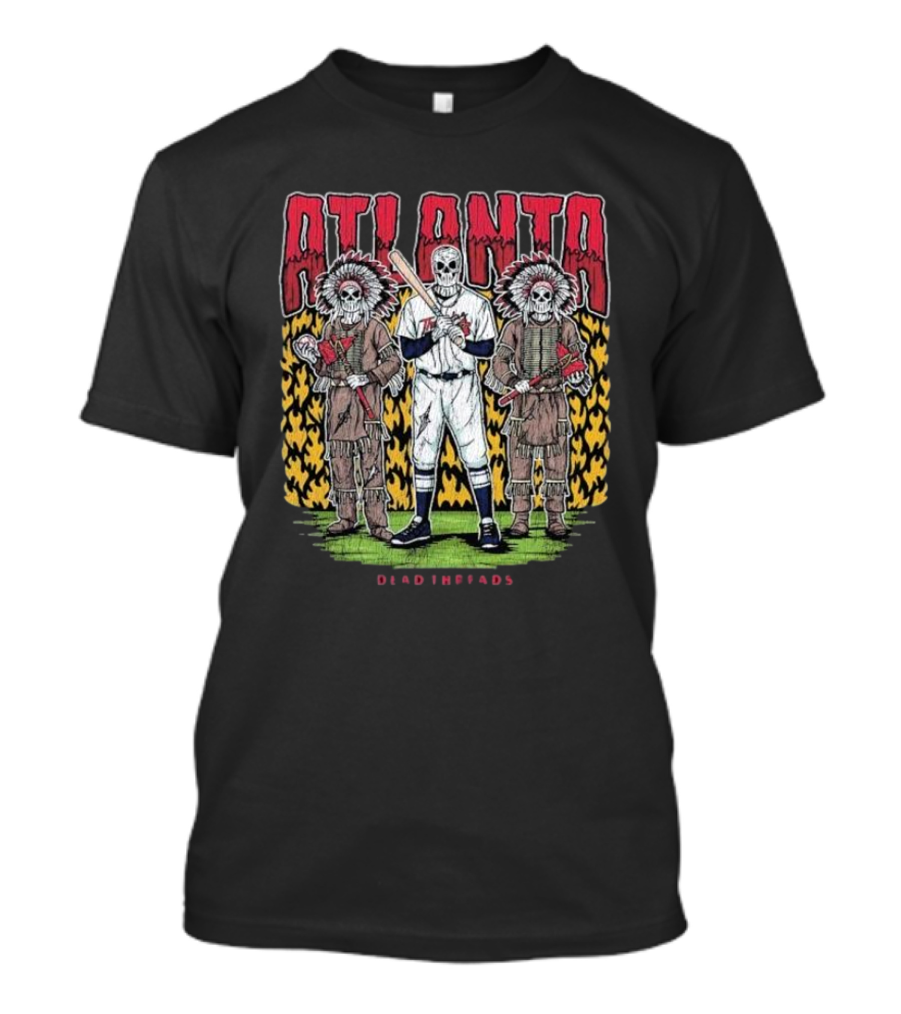 Atlanta Braves Dead Threads Skeleton Baseball Warriors T-Shirt