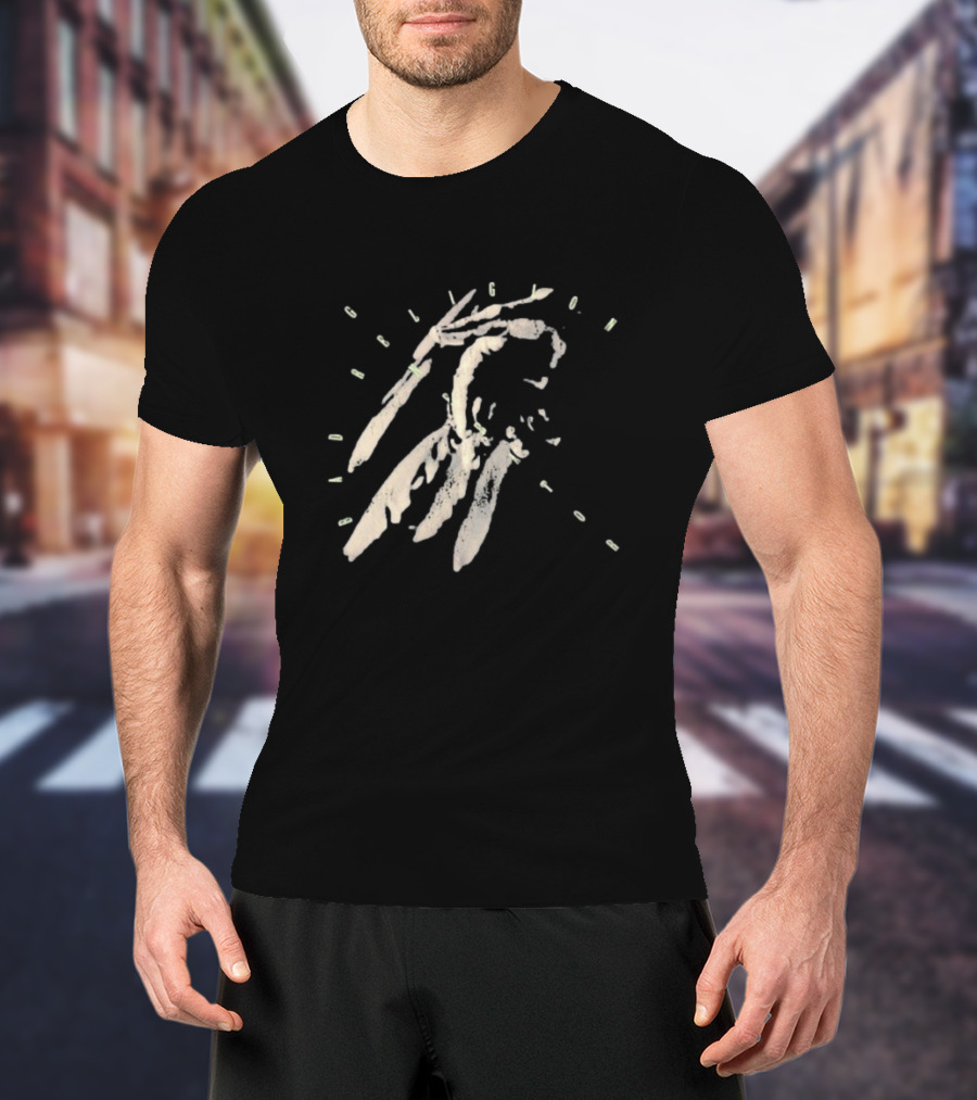 Bad Religion Generator Dinosaur Hand Skeleton With Text T-Shirt