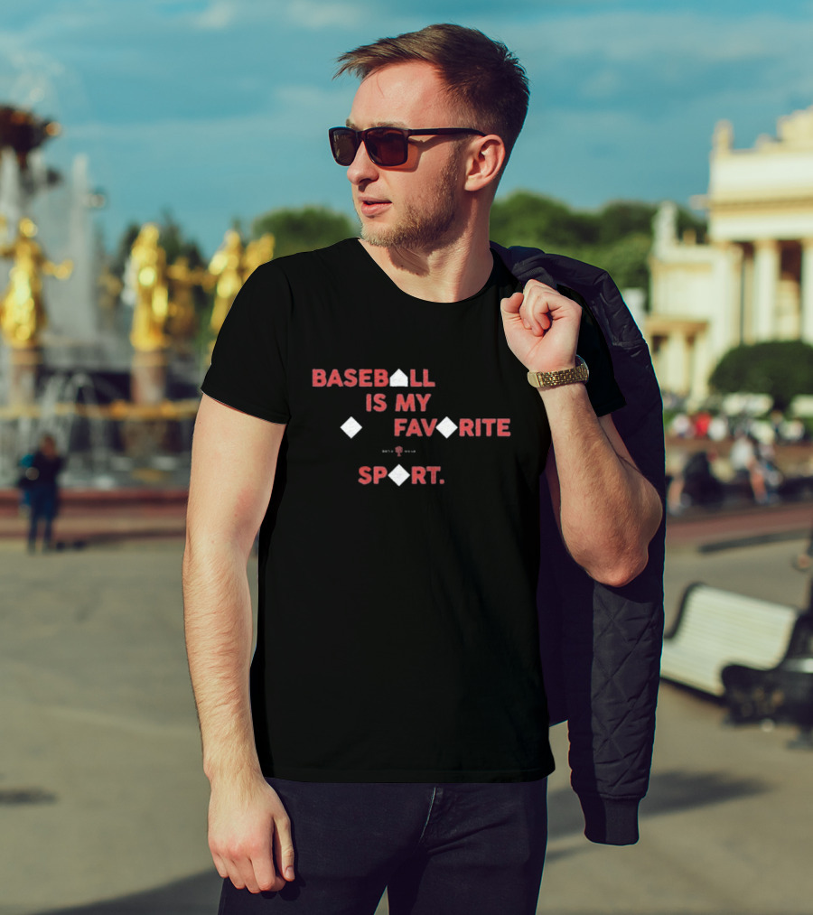 Baseball Is My Favorite Sport With Base Diamond Icons T-Shirt