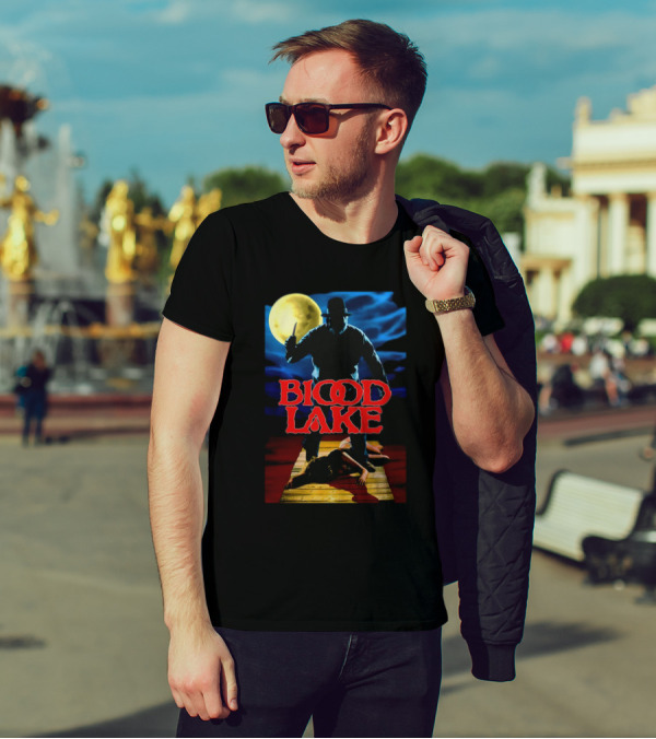 Blood Lake Horror Movie Moonlit Killer Silhouette T-Shirt