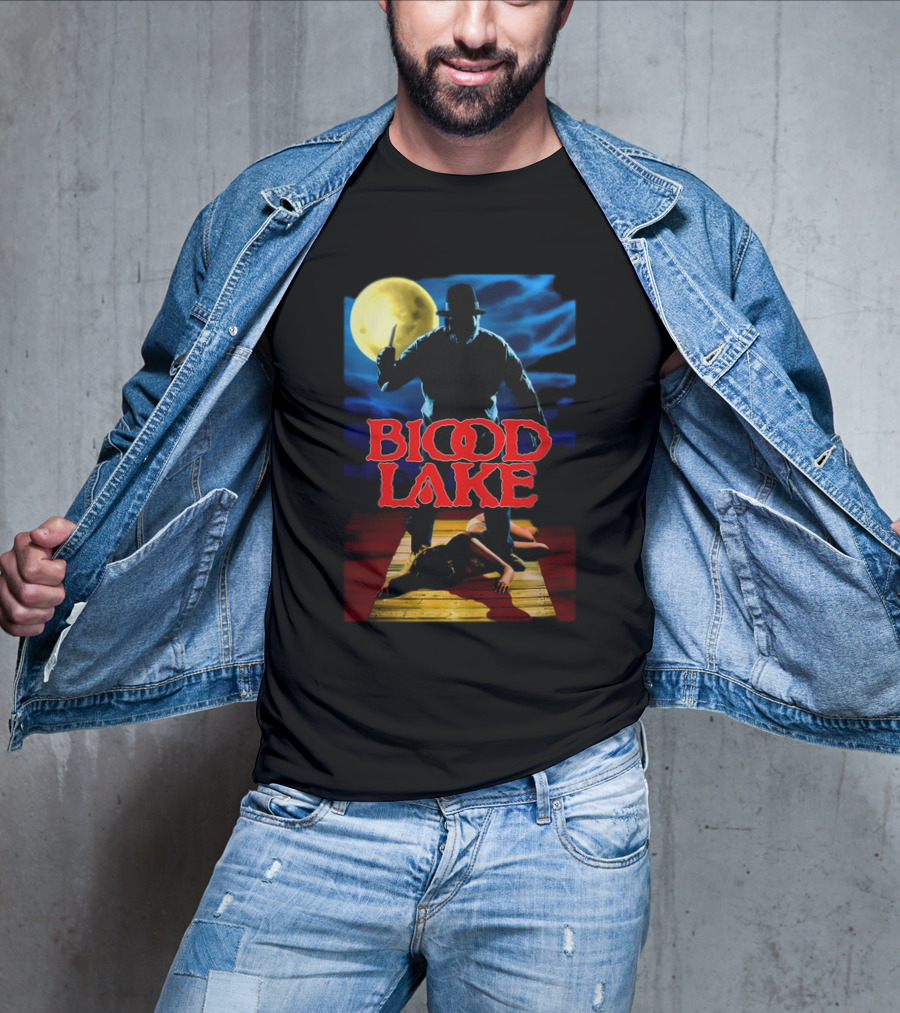 Blood Lake Horror Movie Moonlit Killer Silhouette T-Shirt