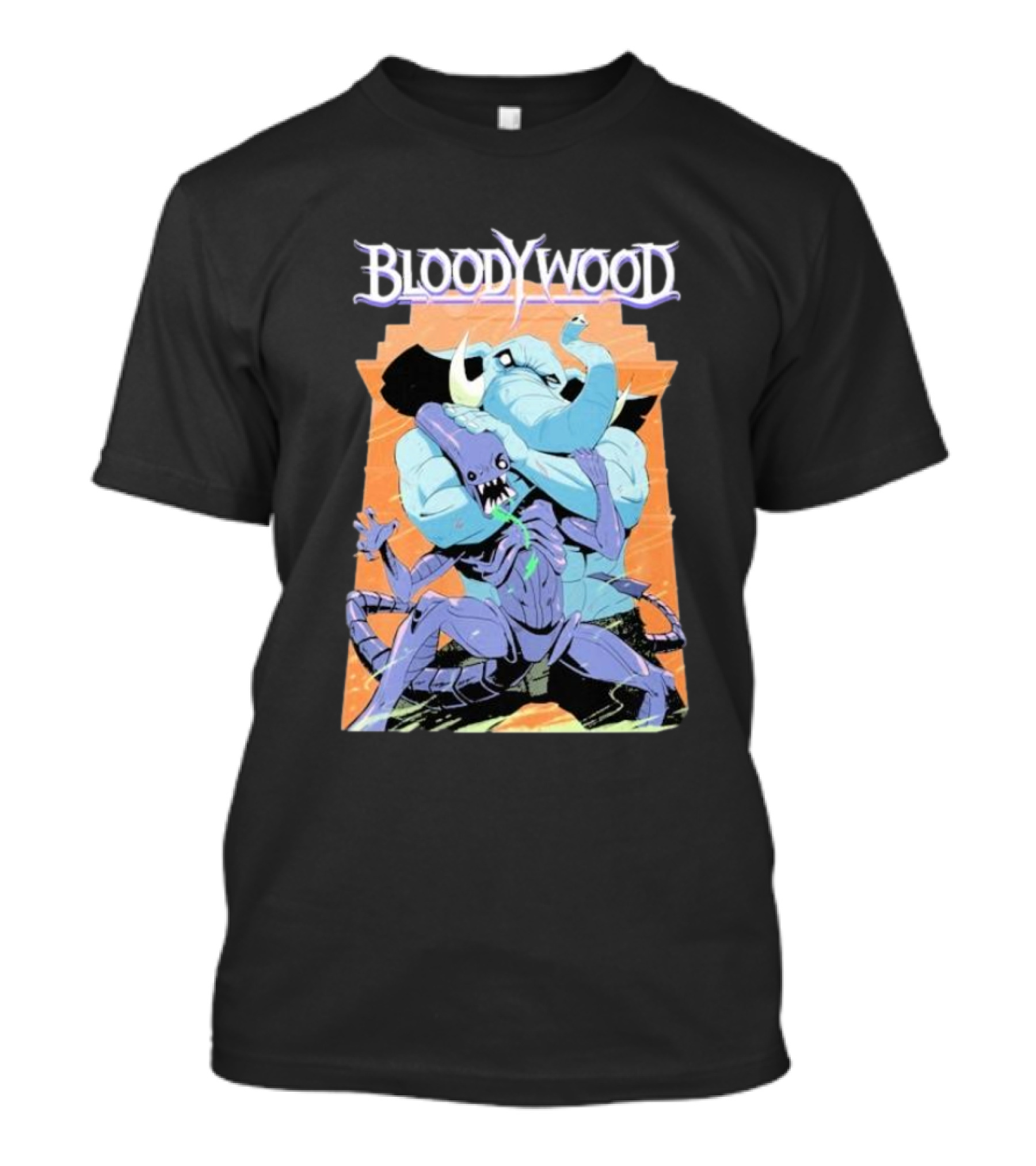Bloodywood Alien Wrestler Elephant Vs Scorpion Creature Battle T-Shirt