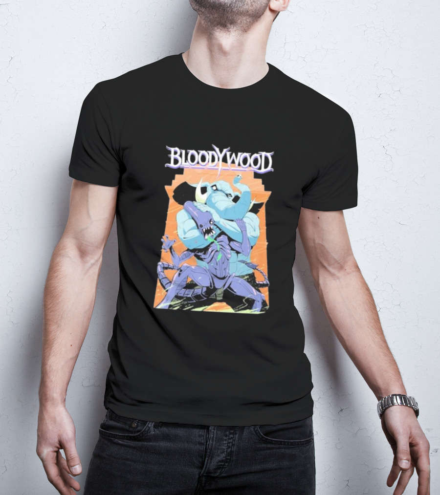 Bloodywood Alien Wrestler Elephant Vs Scorpion Creature Battle T-Shirt