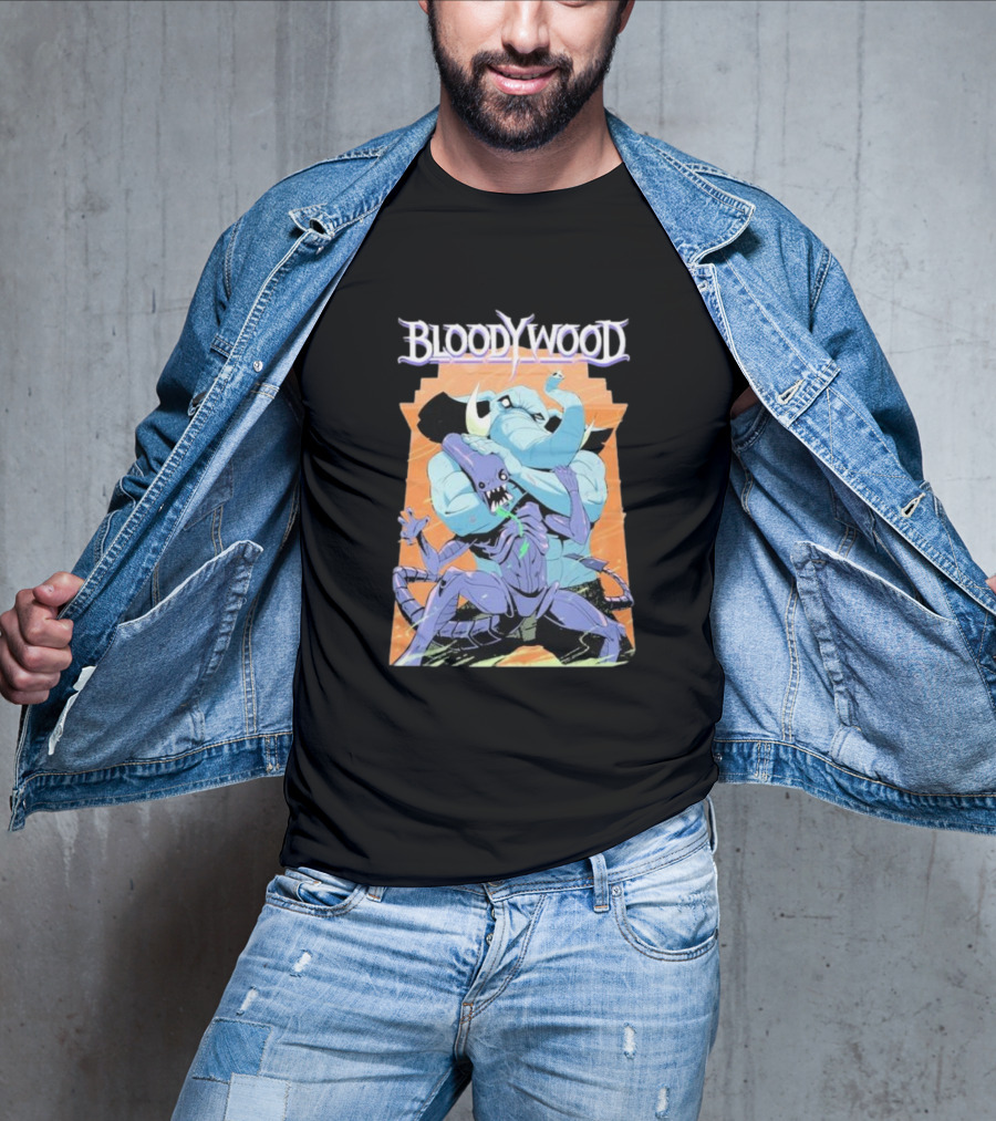 Bloodywood Alien Wrestler Elephant Vs Scorpion Creature Battle T-Shirt