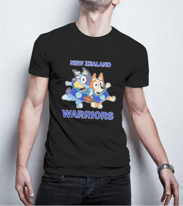Bluey New Zealand Warriors Rugby Collaboration T-Shirt