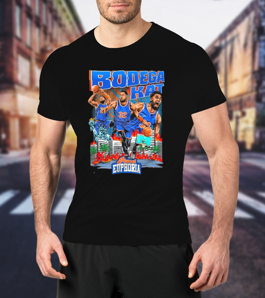 Bodega Kat Basketball Energy Planet Euphoria Action Player Number 32 T-Shirt