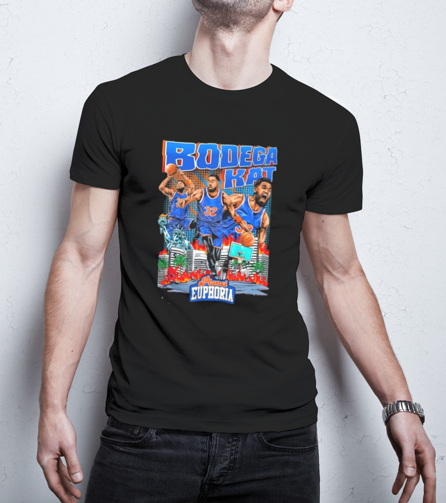Bodega Kat Basketball Energy Planet Euphoria Action Player Number 32 T-Shirt