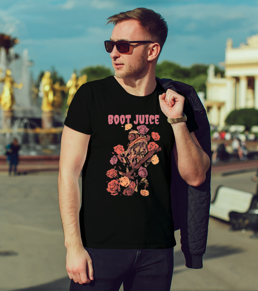 Boot Juice Chameleon Surrounded By Colorful Roses T-Shirt