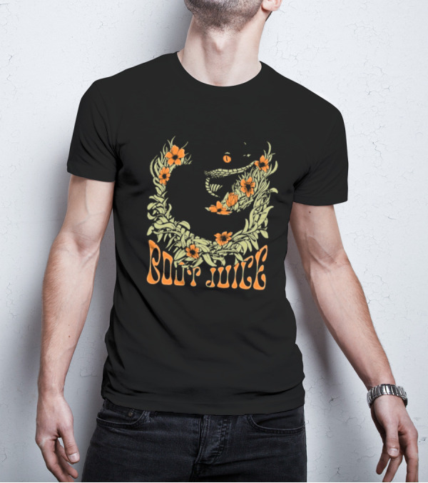 Boot Juice Snake With Floral Wreath And Orange Flowers T-Shirt