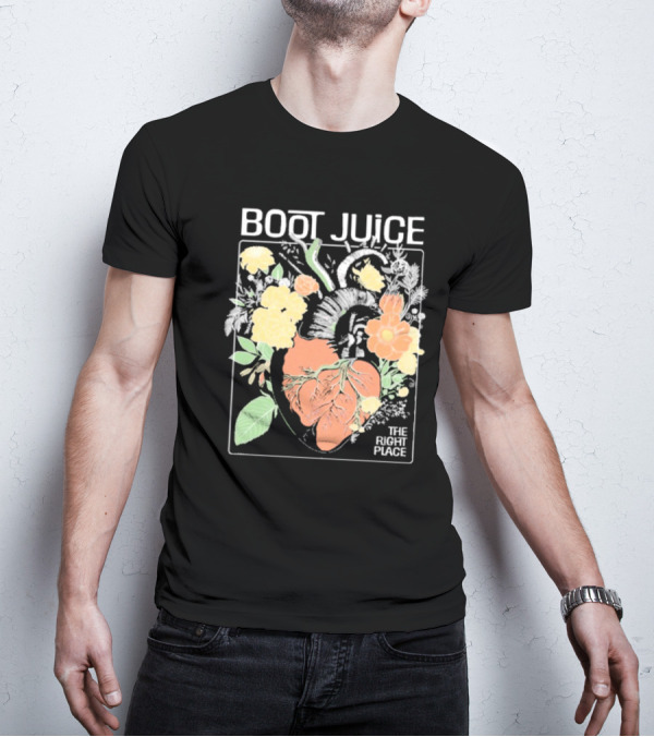 Boot Juice The Right Place Floral Heart Botanical Vintage Style T-Shirt