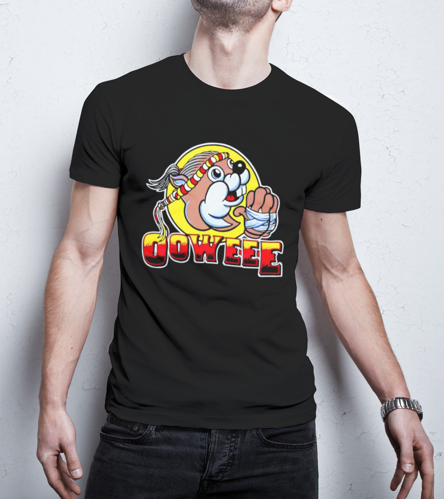 Buc-ee's Ooweee Muay Thai Beaver With Headband And Wrapped Fist T-Shirt