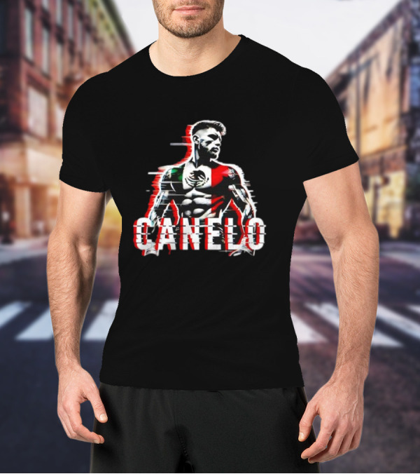 Canelo Mexican Flag Boxer Stylized Graphic T-Shirt