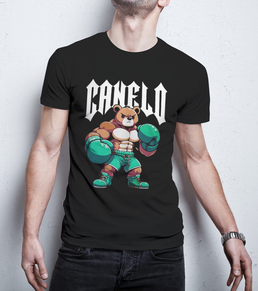 Canelo Bear Boxing Cartoon Bear With Gloves And Shorts T-Shirt