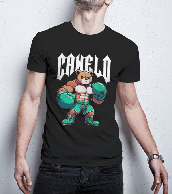 Canelo Bear Boxing Cartoon Bear With Gloves And Shorts T-Shirt