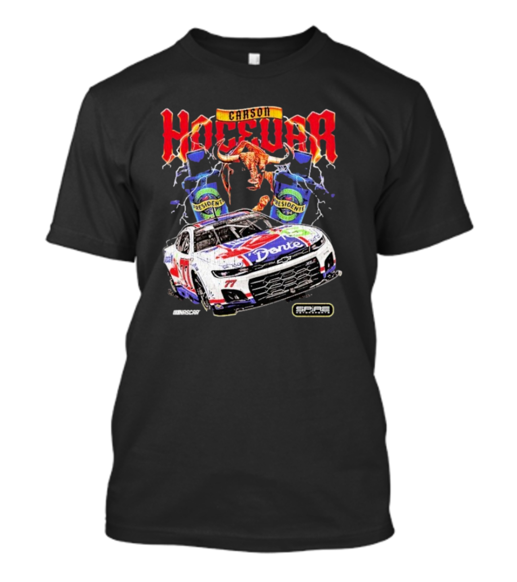 Carson Hocevar NASCAR 77 Spire Motorsports Presidente Racing牛 T-Shirt