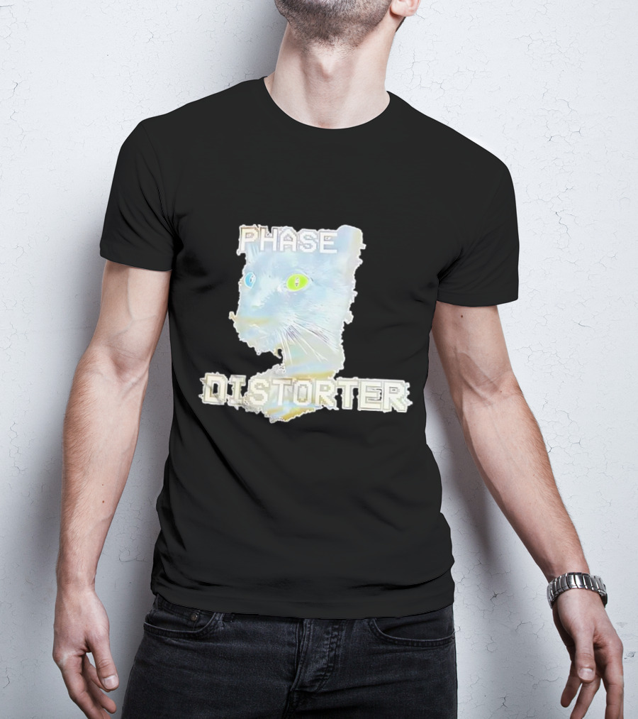 Cat Phase Distorter Optical Effect With Colorful Eyes T-Shirt