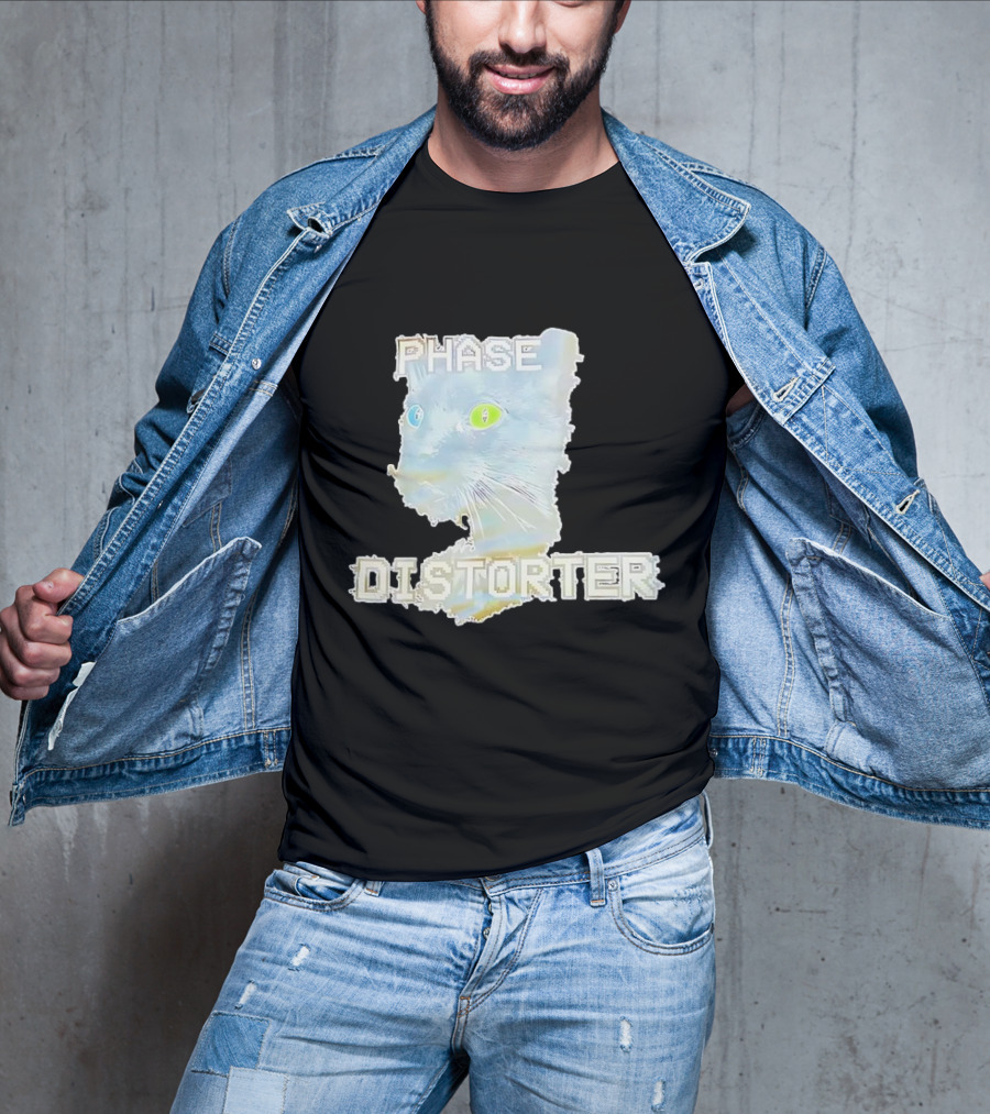 Cat Phase Distorter Optical Effect With Colorful Eyes T-Shirt