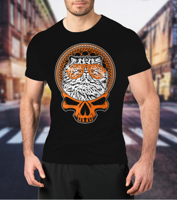 CATTY STYLE Skull Cat With Sunglasses T-Shirt