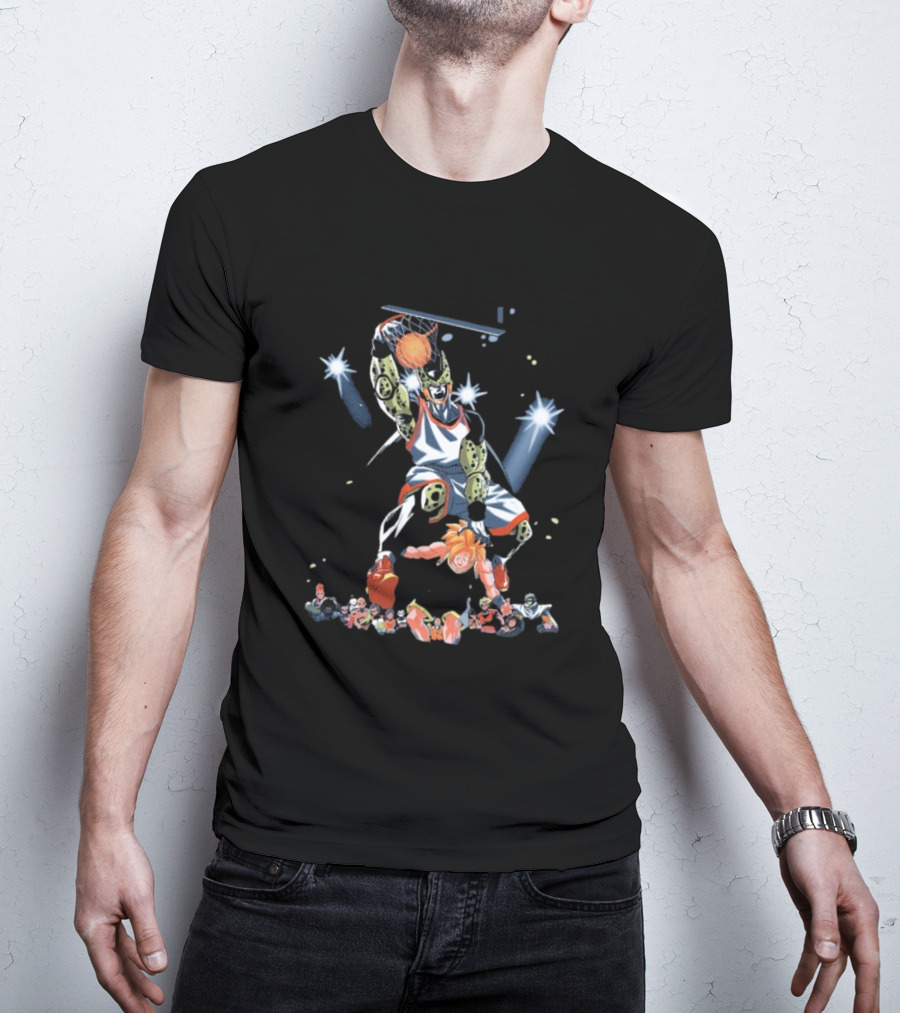 Cell Vs Son Goku Basketball Showdown Dragon Ball Slam Dunk Action T-Shirt