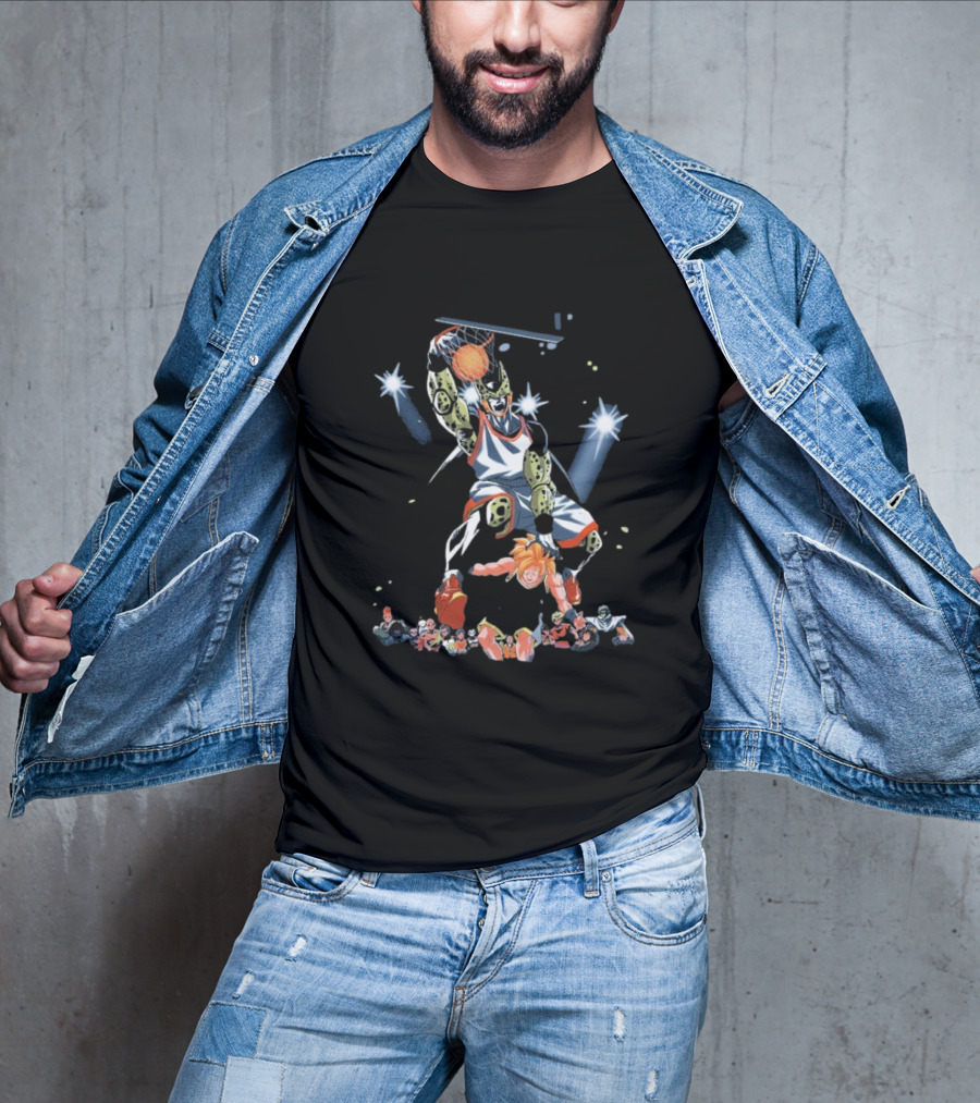 Cell Vs Son Goku Basketball Showdown Dragon Ball Slam Dunk Action T-Shirt