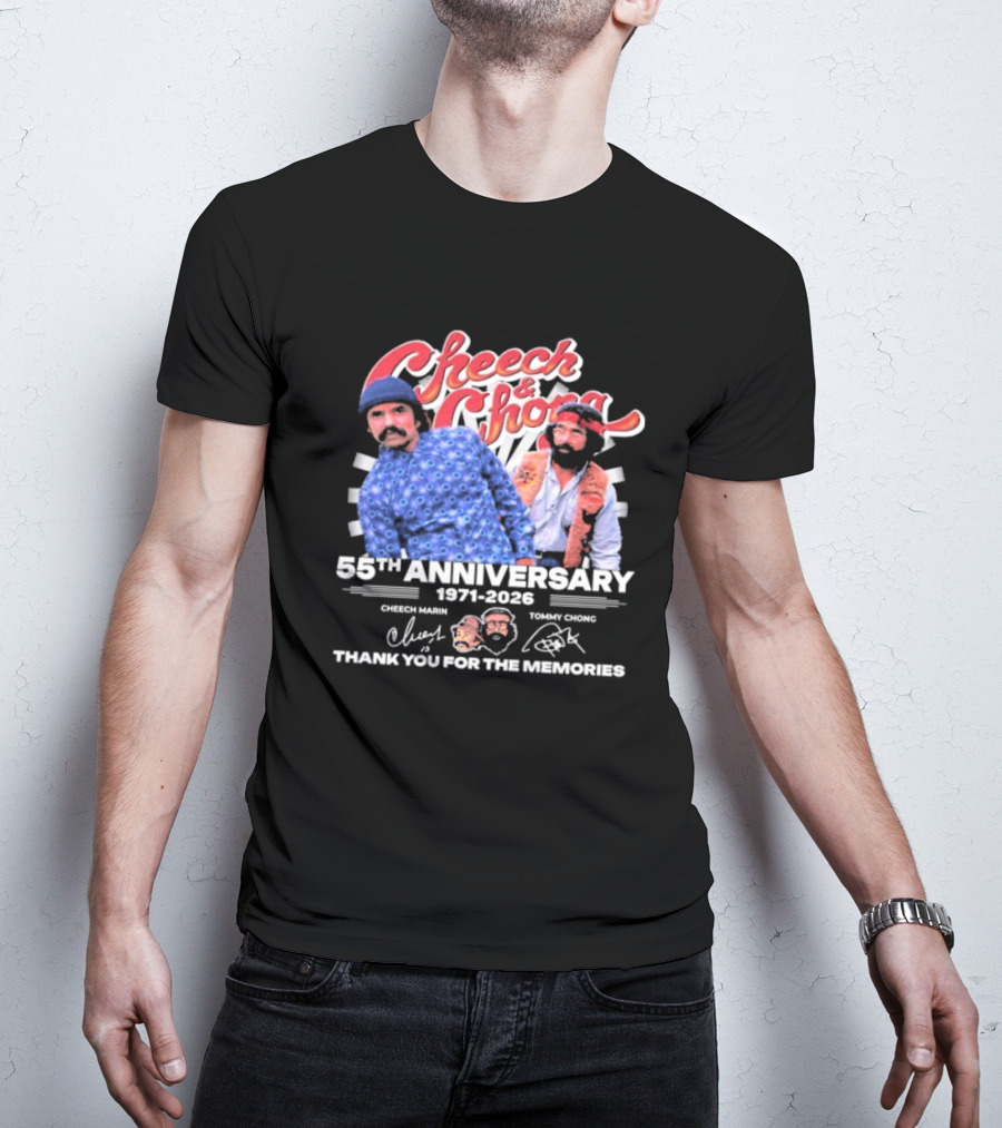 Cheech And Chong 55th Anniversary 1971-2026 Thank You For The Memories Signatures T-Shirt