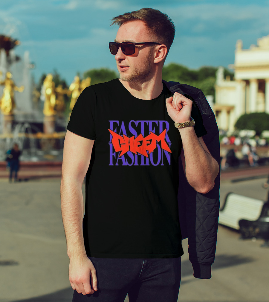 Faster Fashion Cheem Bold Red And Purple Typography T-Shirt