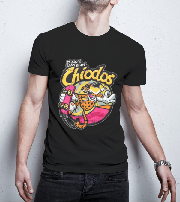 It Ain't Easy Bein' Chiodos Skateboard Cheetah Black T-Shirt