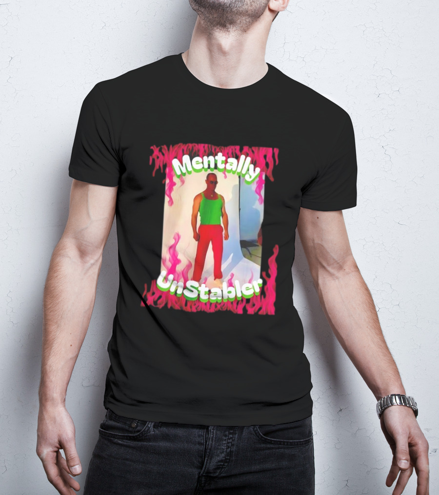 Mentally Unstabler Flaming Outfit Vibrant Red Pants T-Shirt