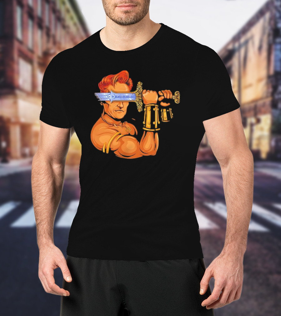 Conan O'Brien Barbarian Parody Sword T-Shirt