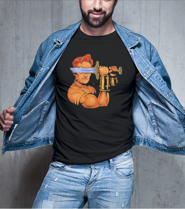 Conan O'Brien Barbarian Parody Sword T-Shirt